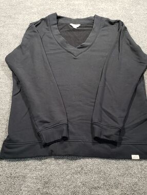 Orvis Women Size M Blacj Long Sleeve V Neck Pullover Sweatshirt Very good con